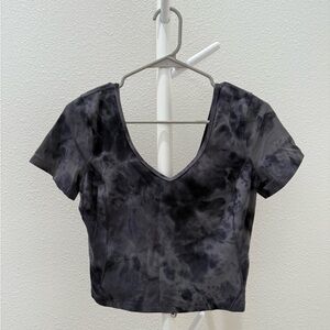 lululemon athletica Black Tie-Dye Crop Top